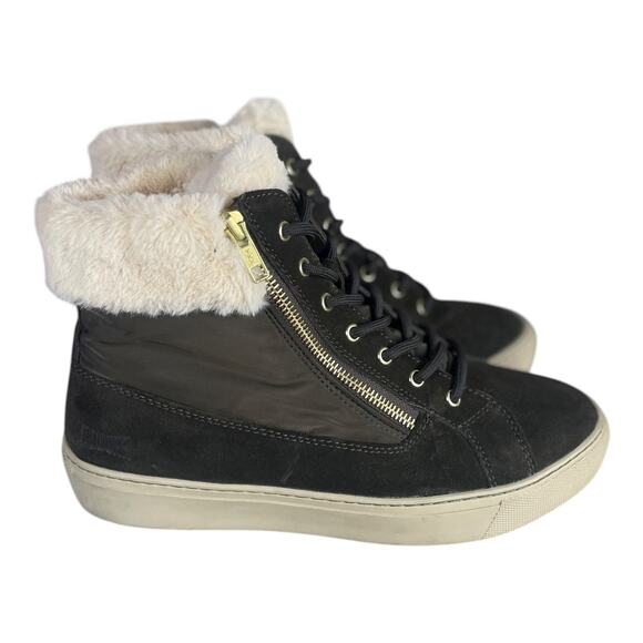 Cougar Women’s Dublin High Top Dk. brown/Olive Faux Fur Cuff Sneakers Size-9 - Picture 4 of 9